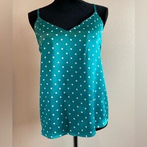 ASOS~NWT~Maternity Teal & White Polka Dot V-Neck Top~Adjustable Straps~Size 6